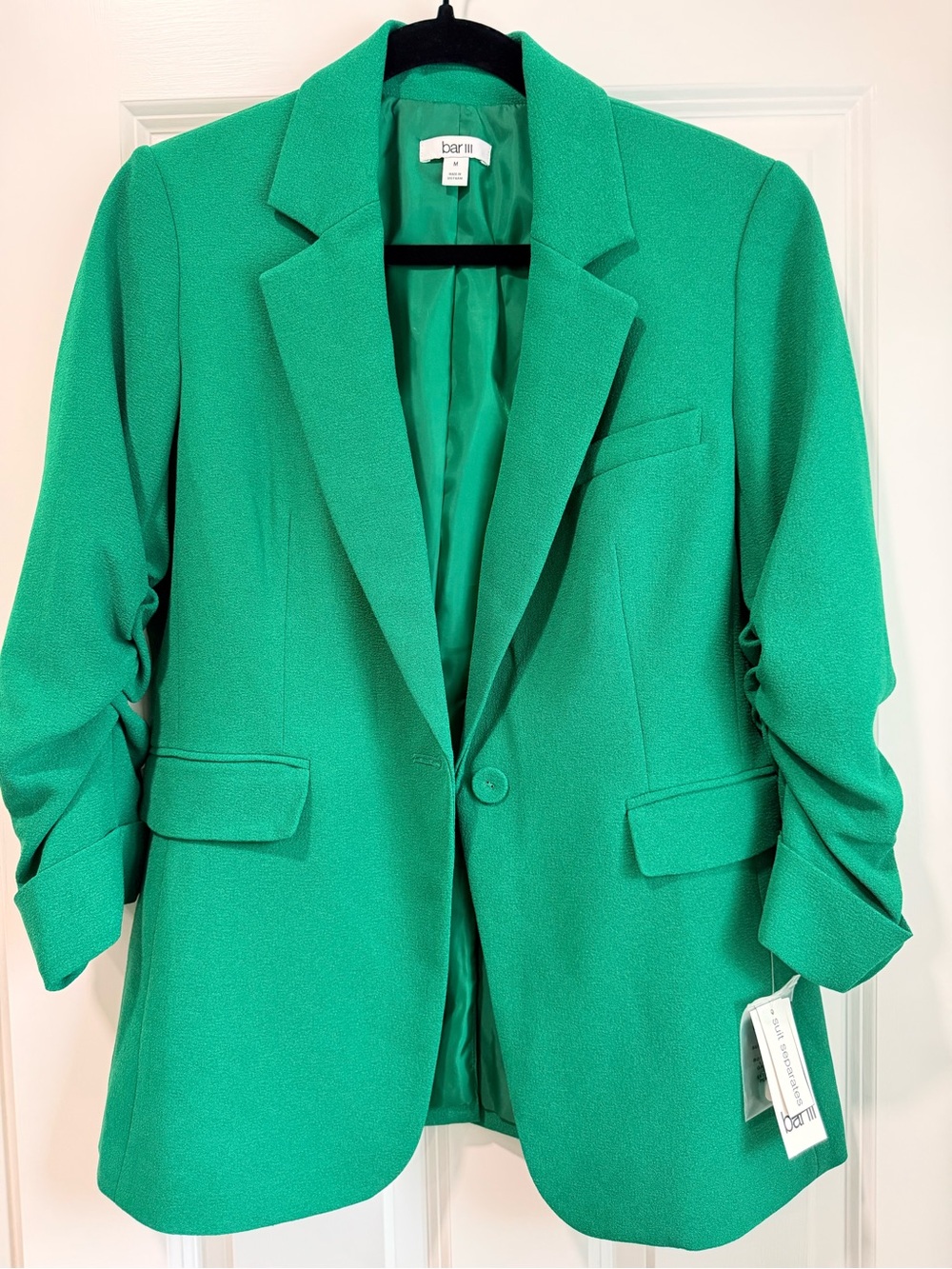 Bar III Emerald Green Single-Button Blazer